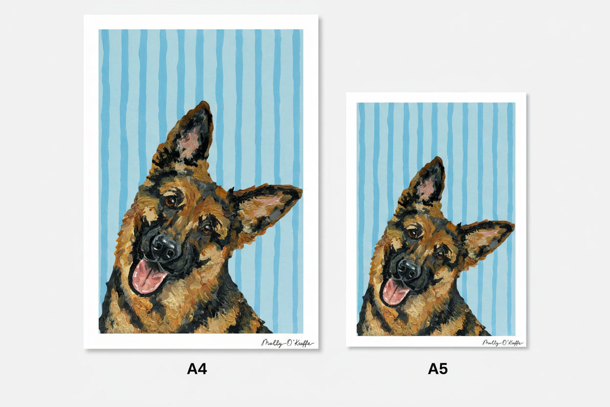 German Shepherd on Soča Blue Print