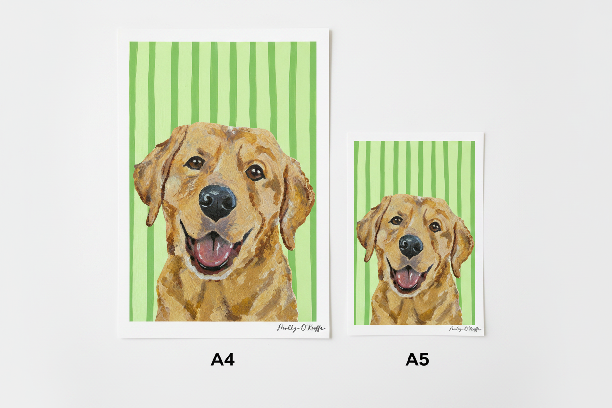 Yellow Labrador on Leaving Only Green Trace Print