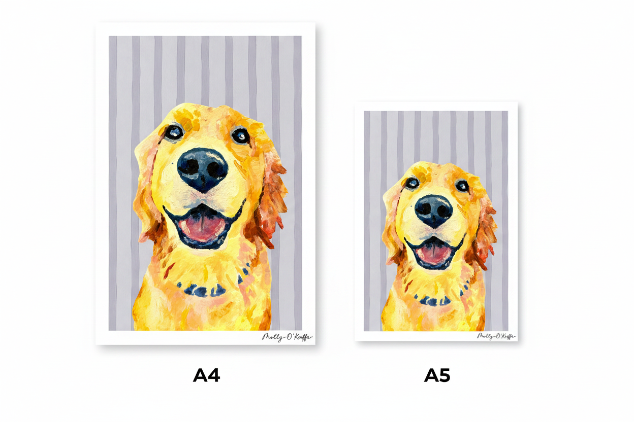 Golden Retriever on Burren Grey Print