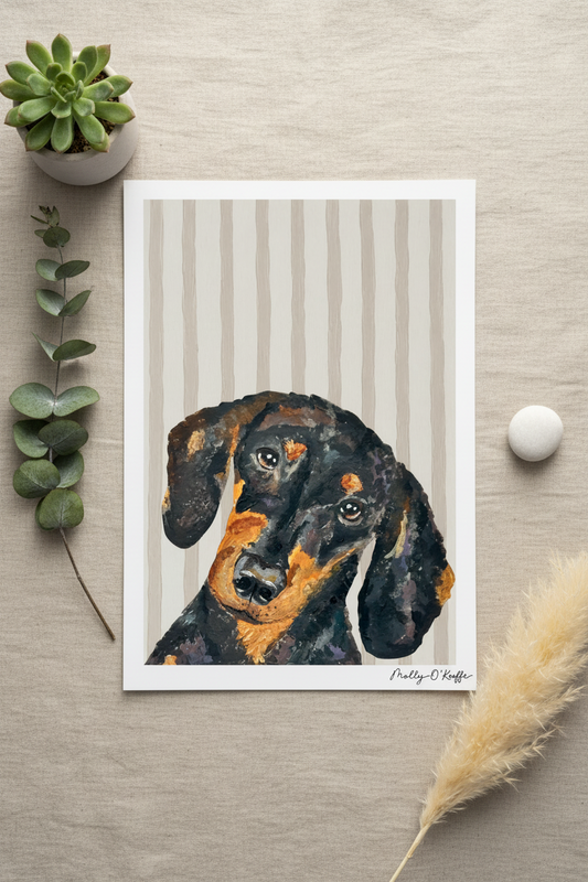 Short-Haired Dachshund on Fermoyle Beach Print