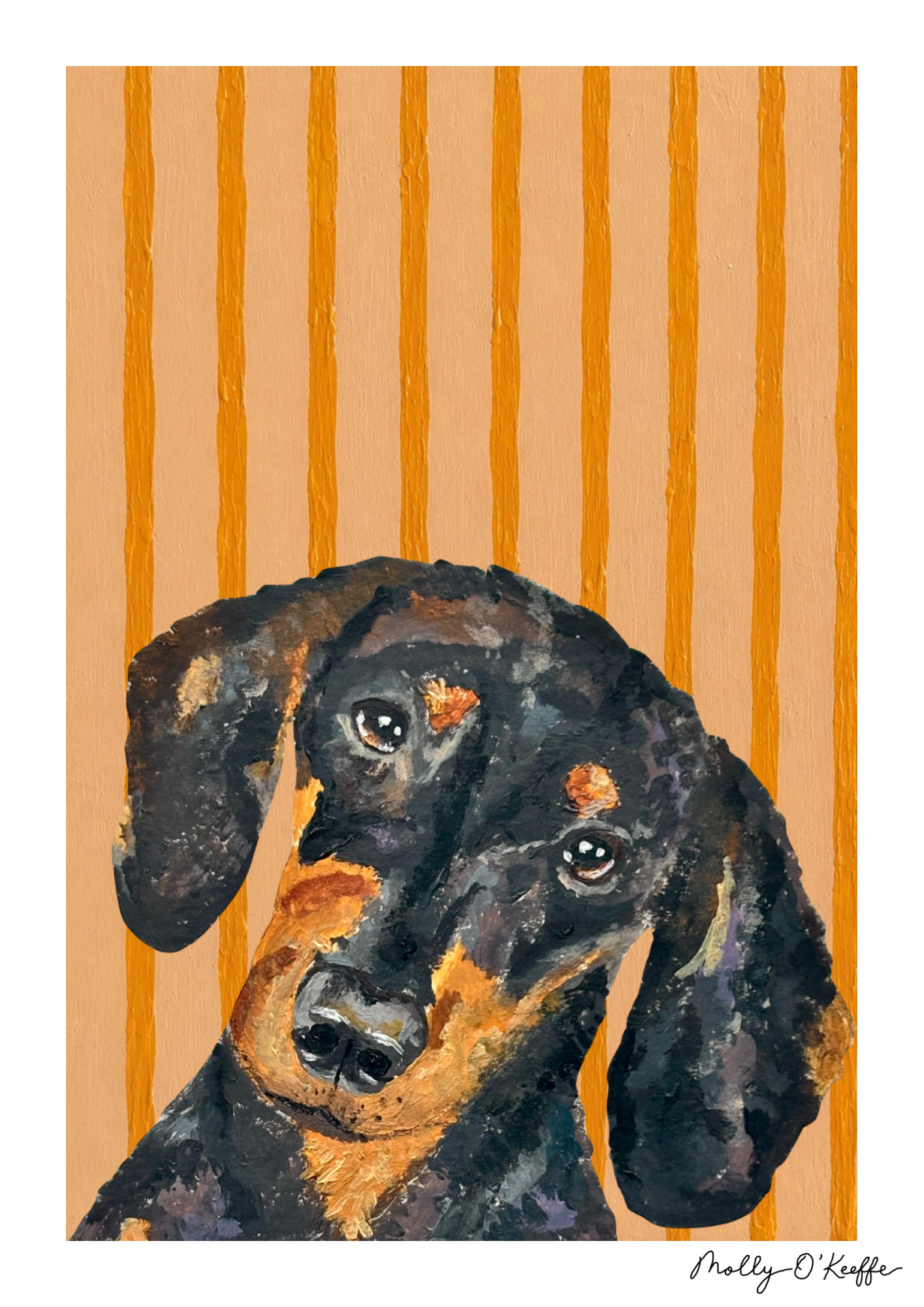 Short-Haired Dachshund on Summit Sunset Print