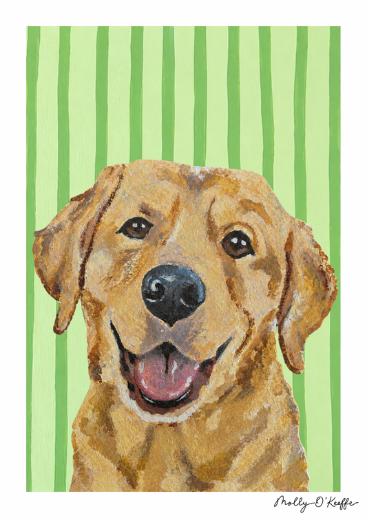 Yellow Labrador on Leaving Only Green Trace Print