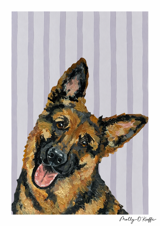 German Shepherd on Burren Grey Print