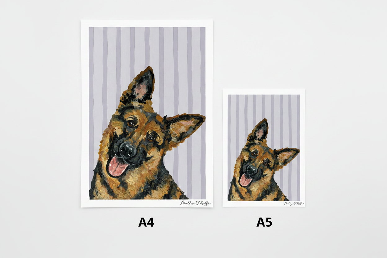German Shepherd on Burren Grey Print