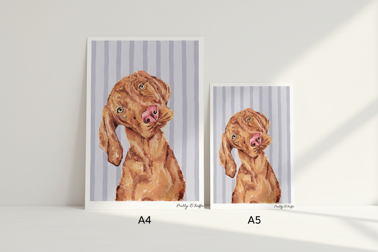 Vizsla on Burren Grey Print