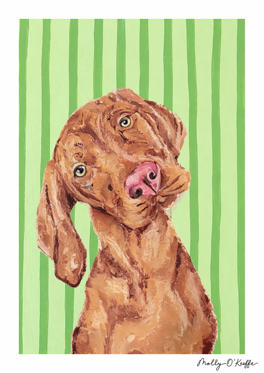 Vizsla on Leaving Only Green Trace Print