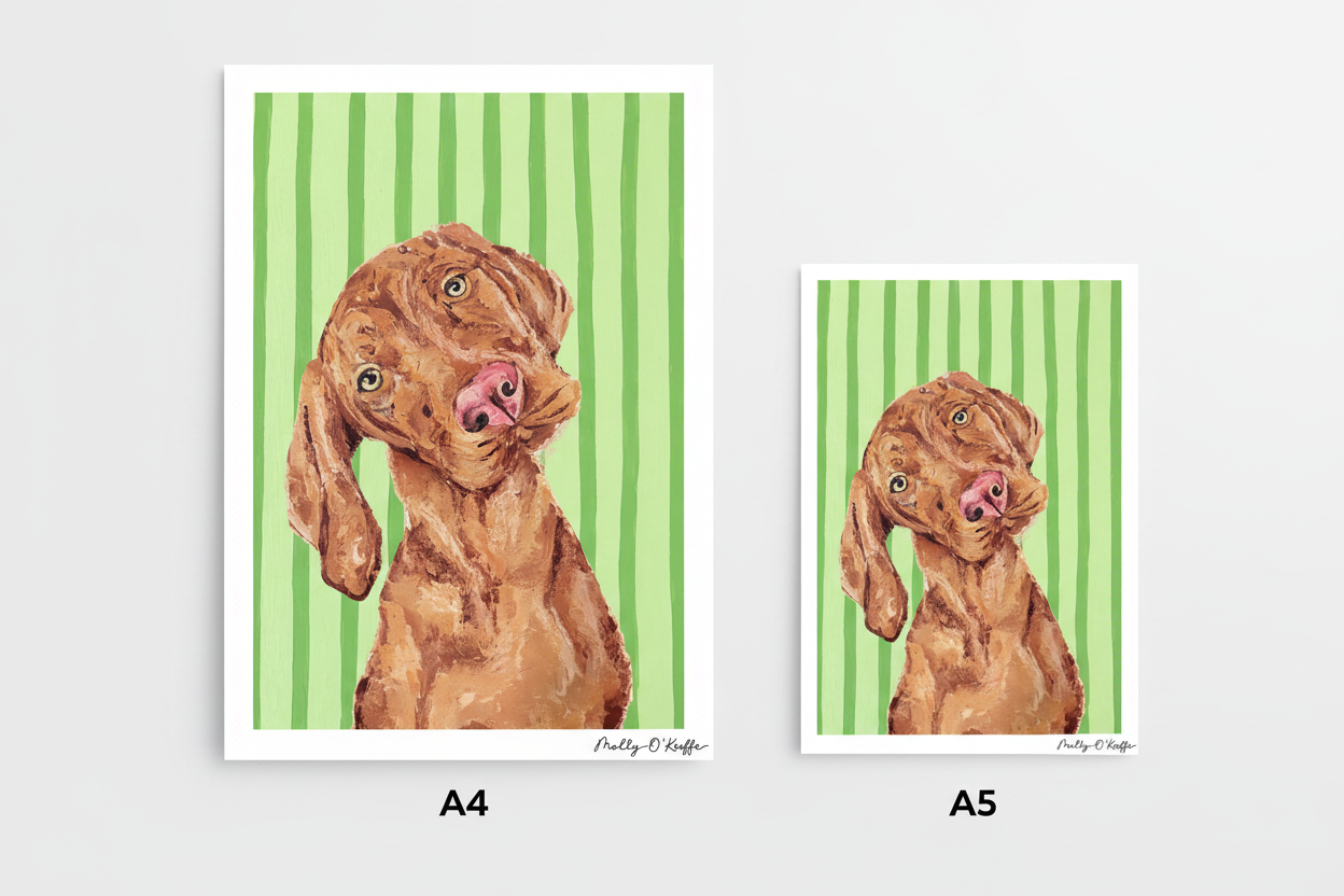 Vizsla on Leaving Only Green Trace Print