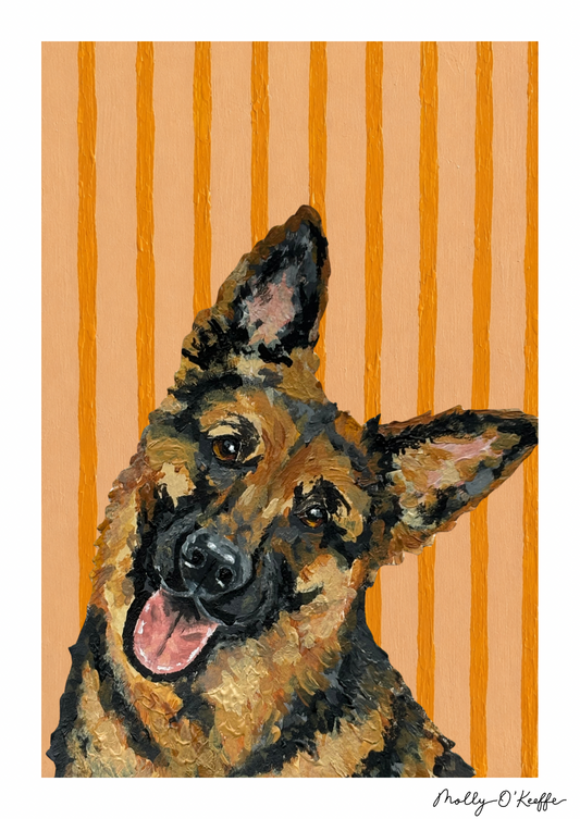 German Shepherd on Summit Sunset Print