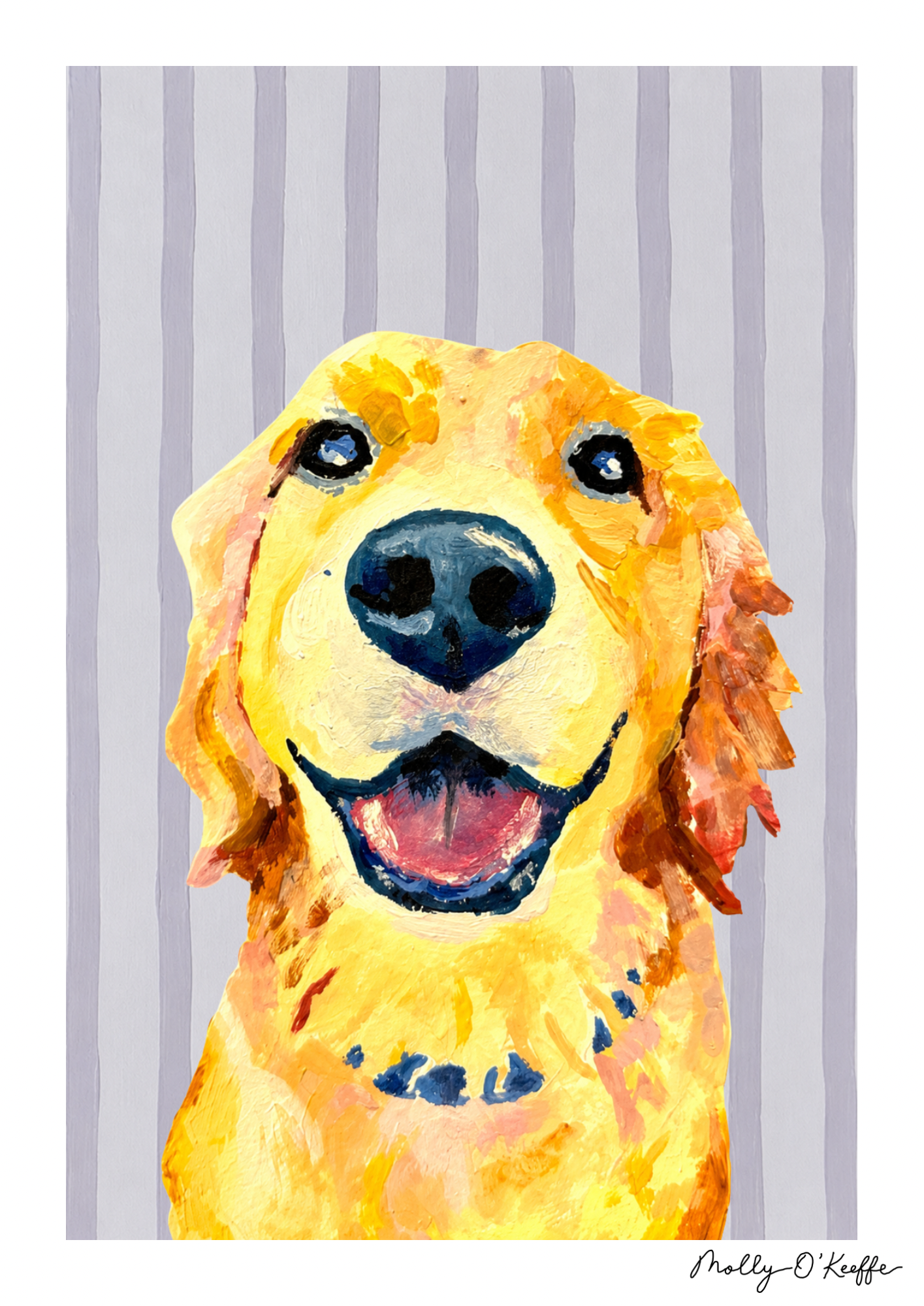 Golden Retriever on Burren Grey Print