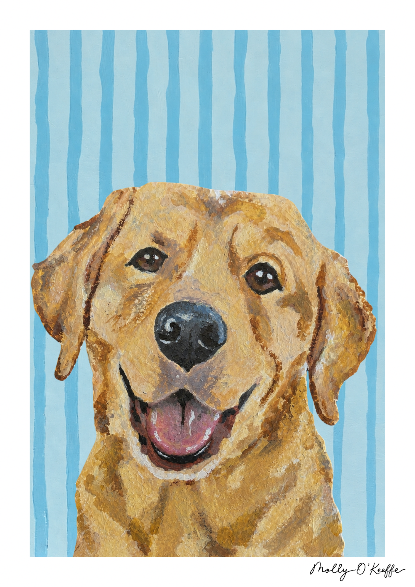 Yellow Labrador on Soča Blue Print