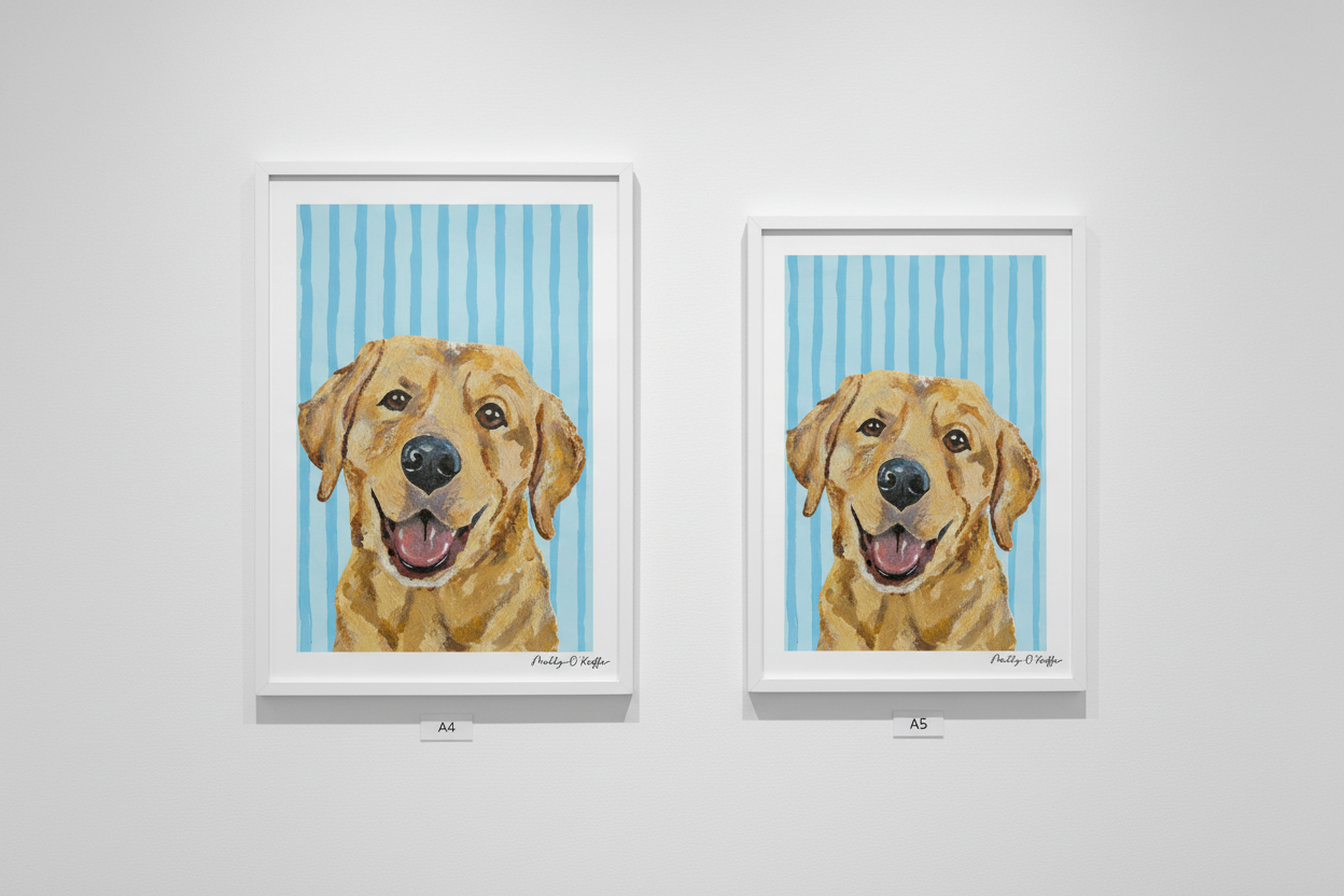 Yellow Labrador on Soča Blue Print