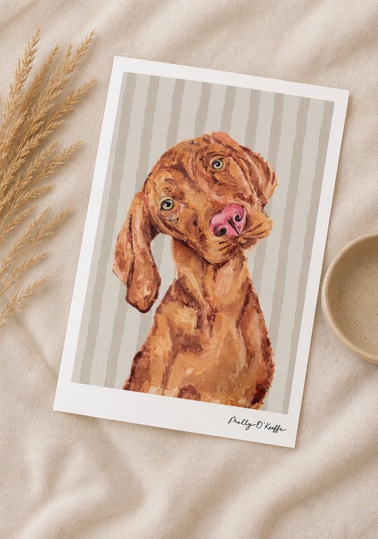 Vizsla on Fermoyle Beach Print