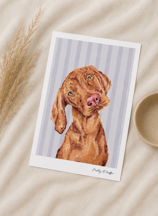 Vizsla on Burren Grey Print