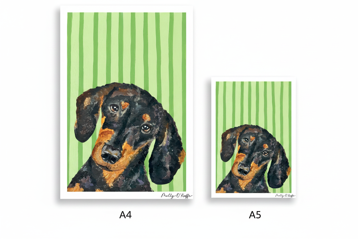 Short-Haired Dachshund on Leaving Only Green Trace Print