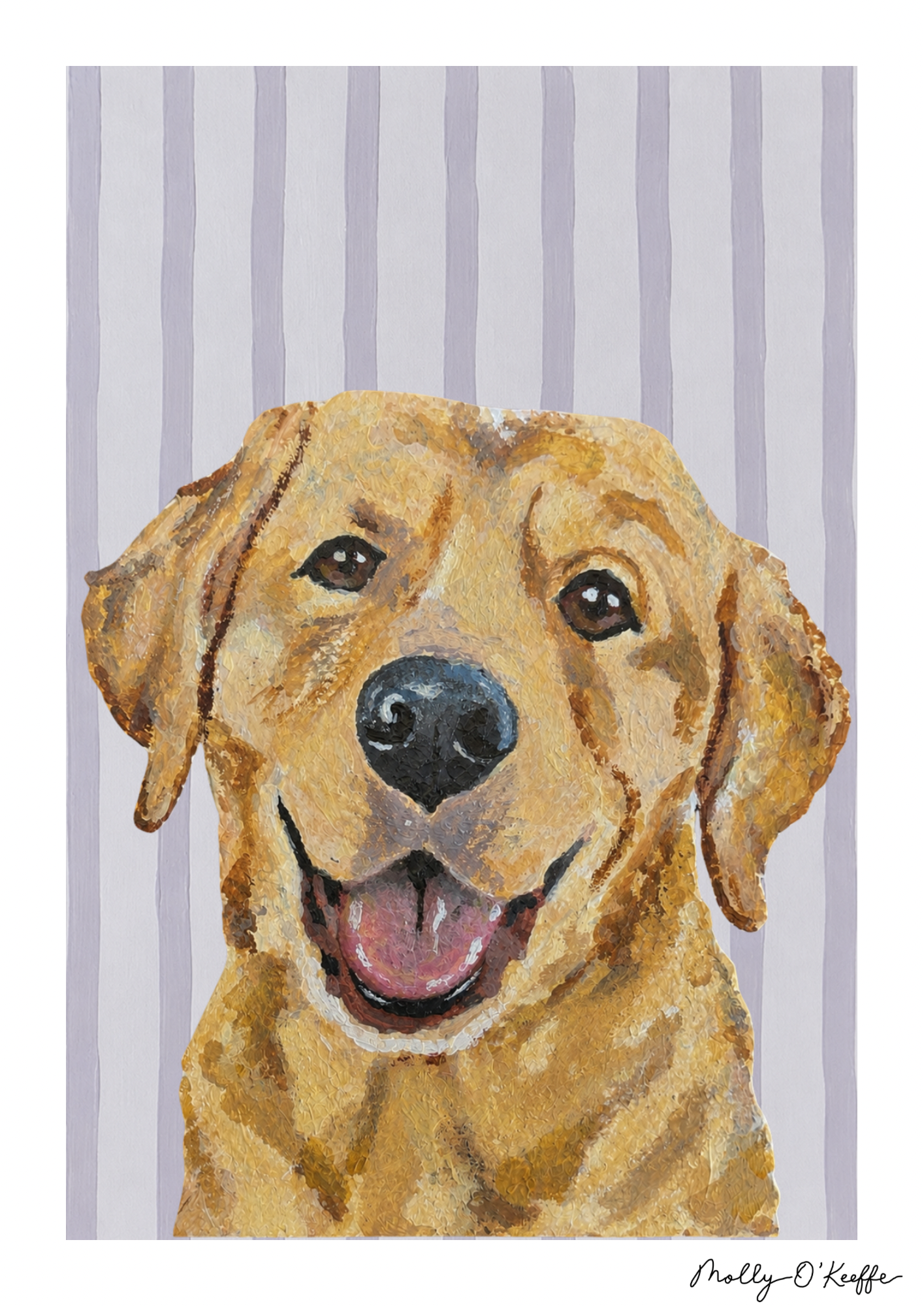 Yellow Labrador on Burren Grey Print