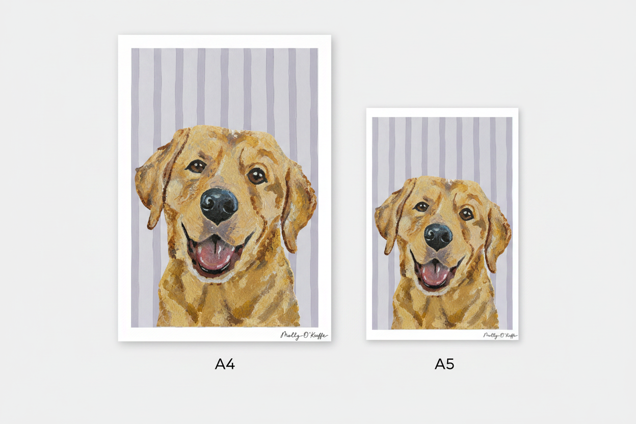 Yellow Labrador on Burren Grey Print