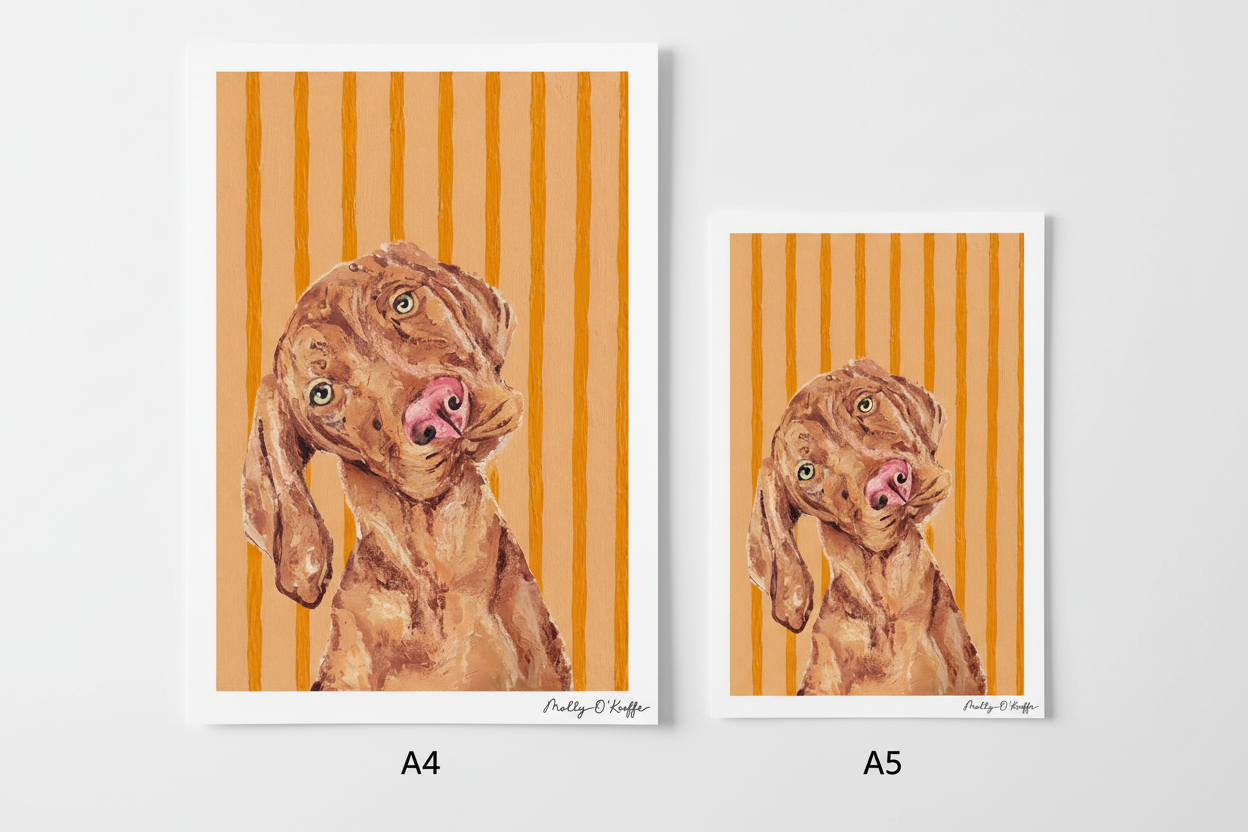 Vizsla on Summit Sunset Print