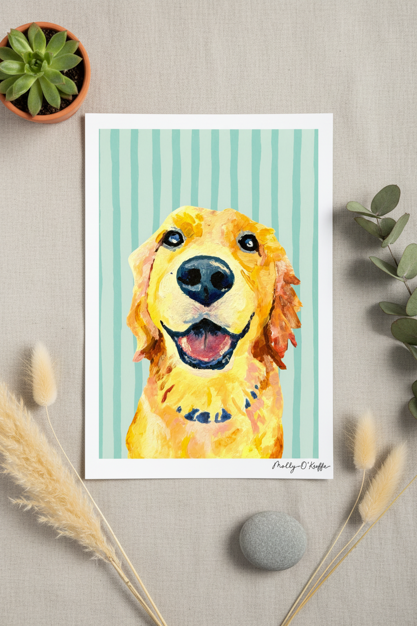 Golden Retriever on Loinnir Print