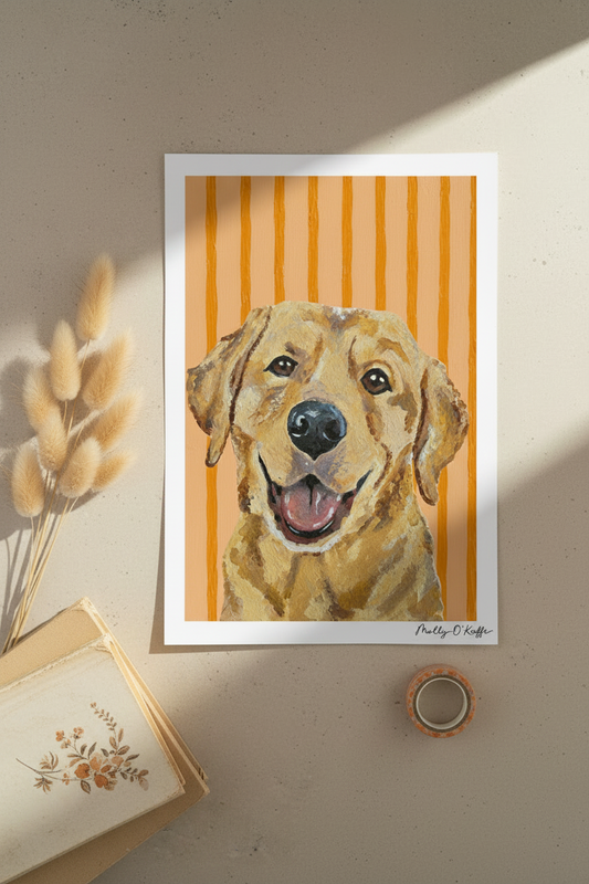 Yellow Labrador on Summit Sunset Print
