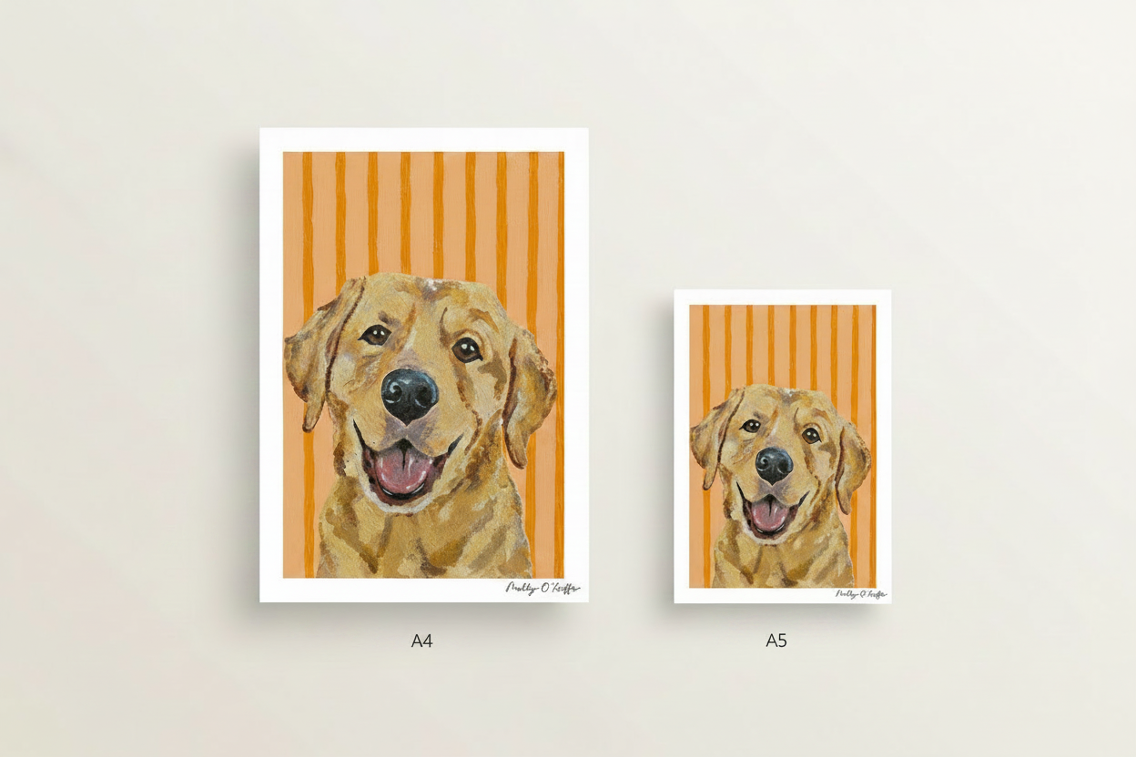 Yellow Labrador on Summit Sunset Print