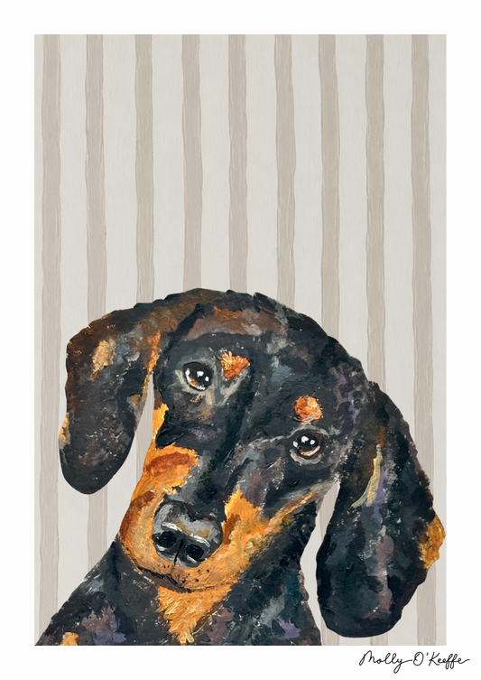 Short-Haired Dachshund on Fermoyle Beach Print