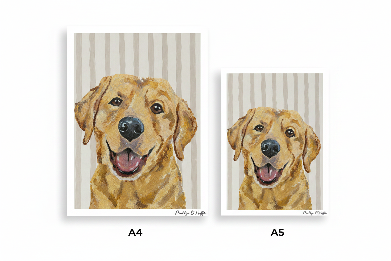 Yellow Labrador on Fermoyle Beach Print