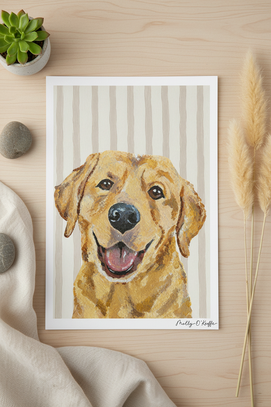 Yellow Labrador on Fermoyle Beach Print