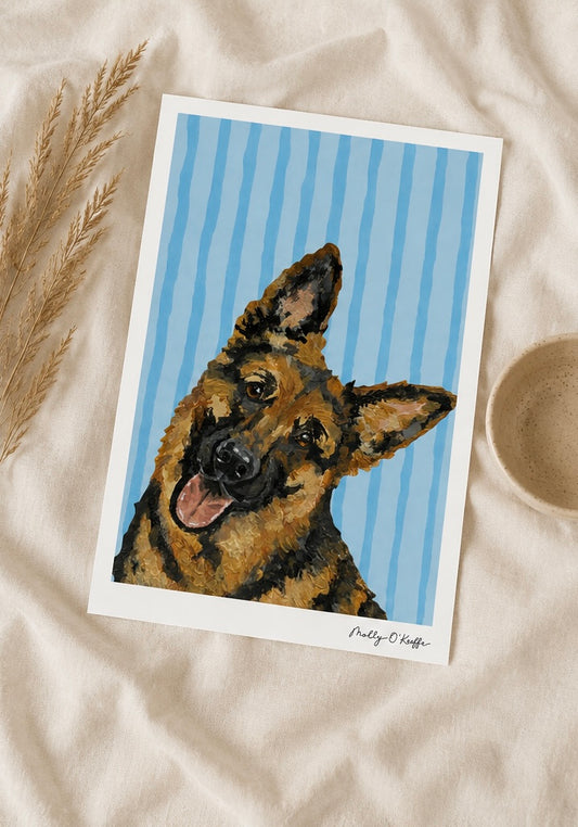 German Shepherd on Soča Blue Print