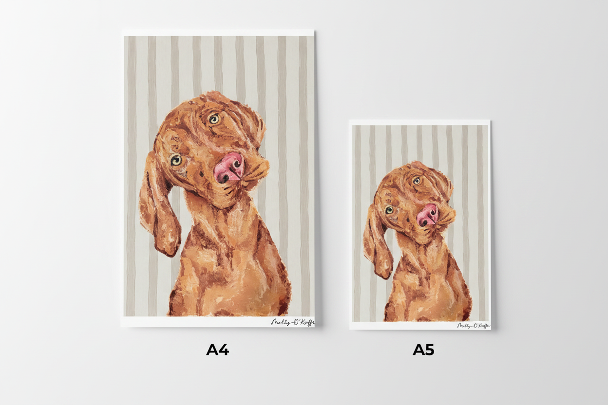 Vizsla on Fermoyle Beach Print