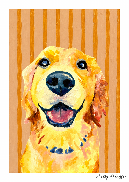 Golden Retriever on Summit Sunset Print