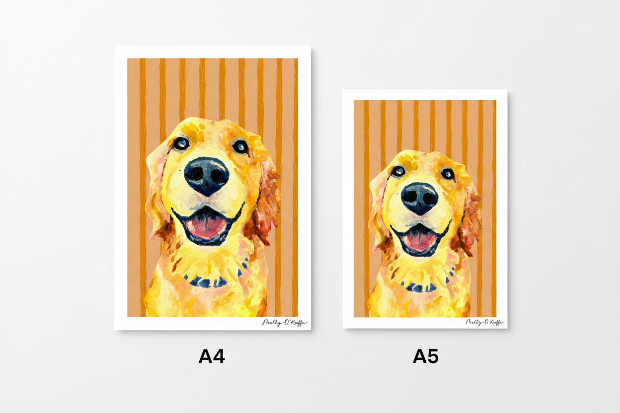 Golden Retriever on Summit Sunset Print