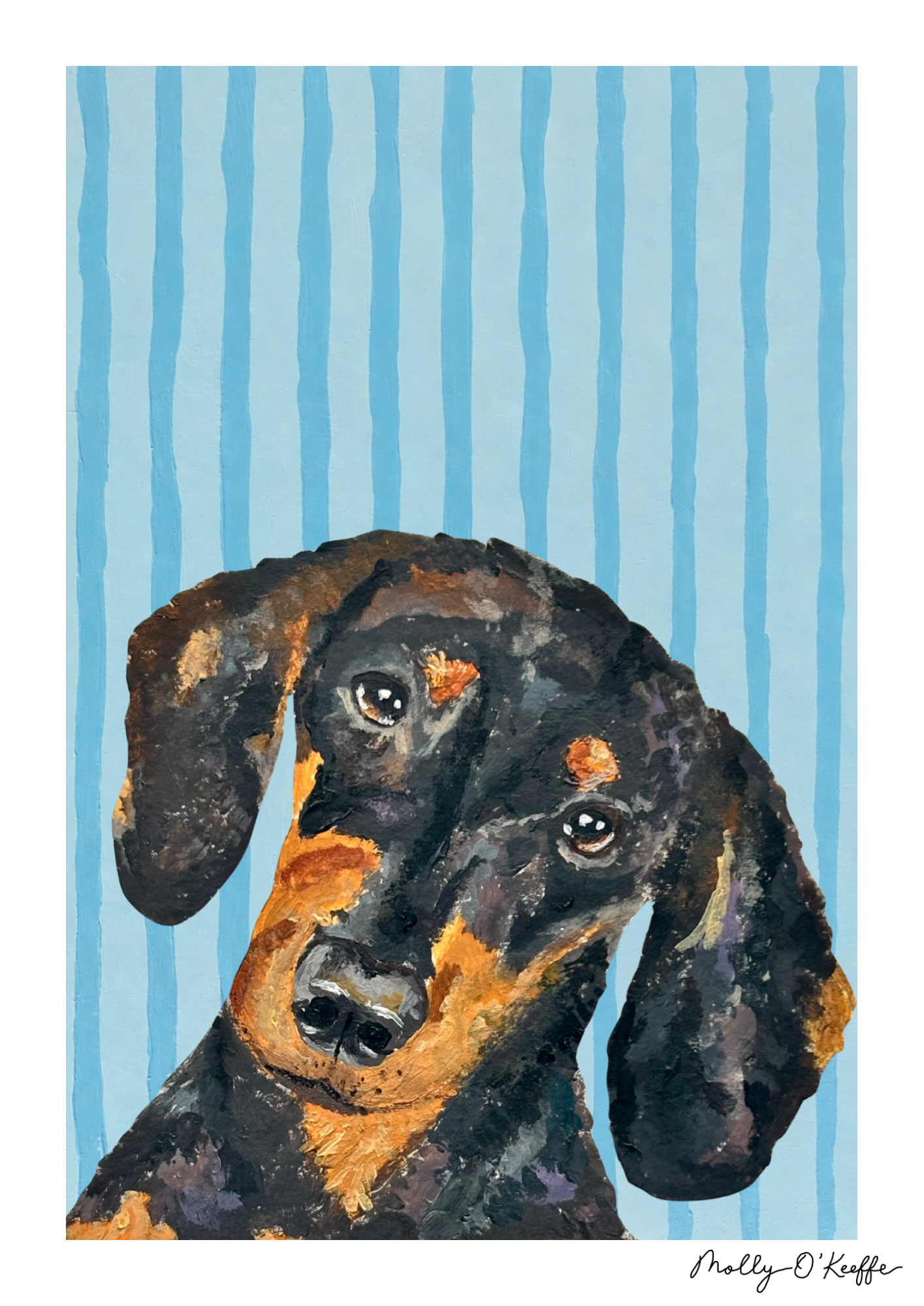 Short-Haired Dachshund on Soča Blue Print