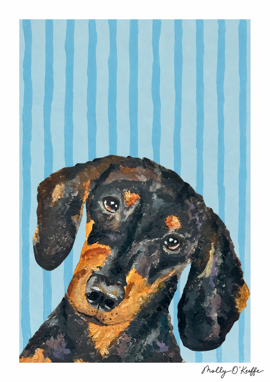 Short-Haired Dachshund on Soča Blue Print