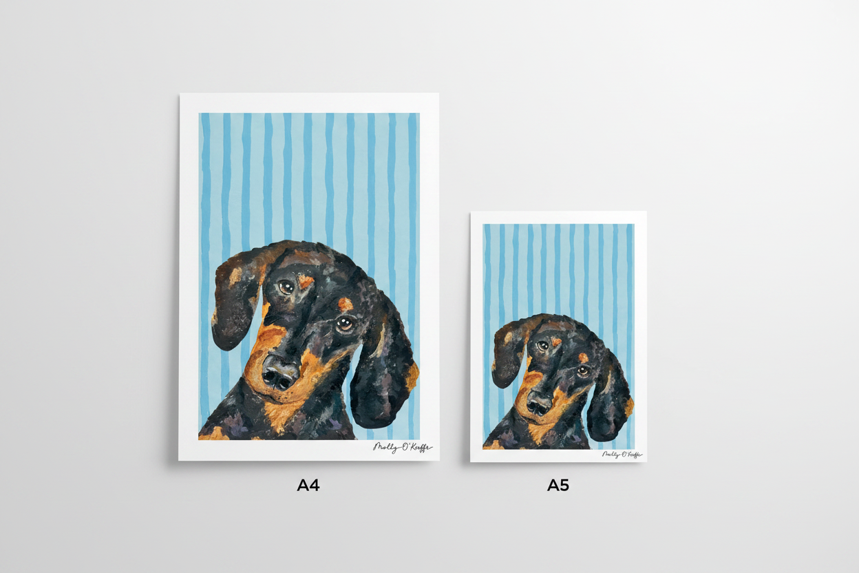 Short-Haired Dachshund on Soča Blue Print