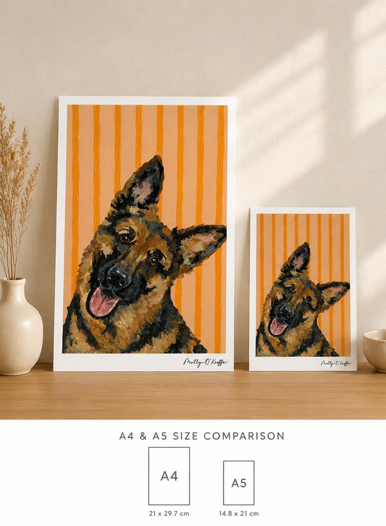 German Shepherd on Summit Sunset Print