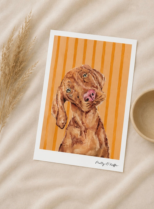 Vizsla on Summit Sunset Print