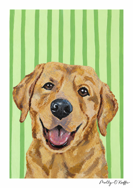Yellow Labrador on Leaving Only Green Trace Print